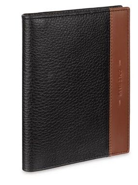 NEW Cole Haan
Men's RFID Two-Tone Pebbled Magnetic Passport Wallet Black Brown